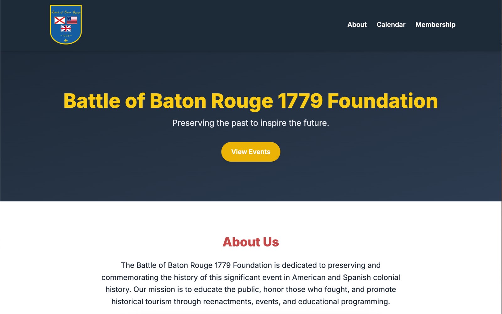 Battle of Baton Rouge 1779 Foundation site screenshot